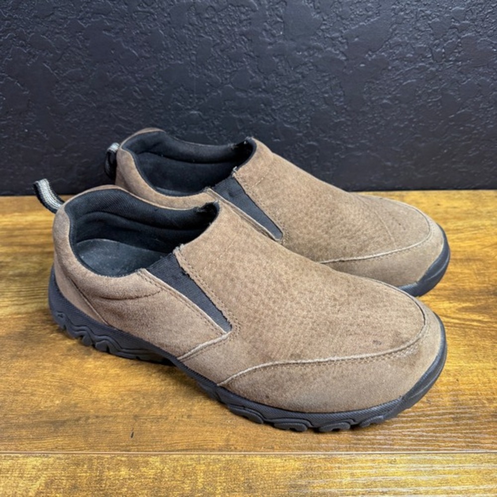 Duluth Trading Co Wild Boar 49519 Brown Leather Slip-On Shoes Mens‎ 10.5